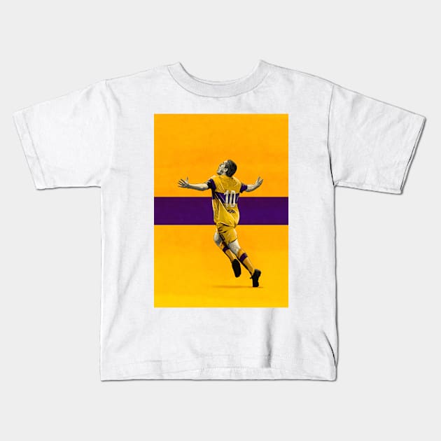 Juan Román Riquelme - Boca Juniors Football Artwork Kids T-Shirt by barrymasterson